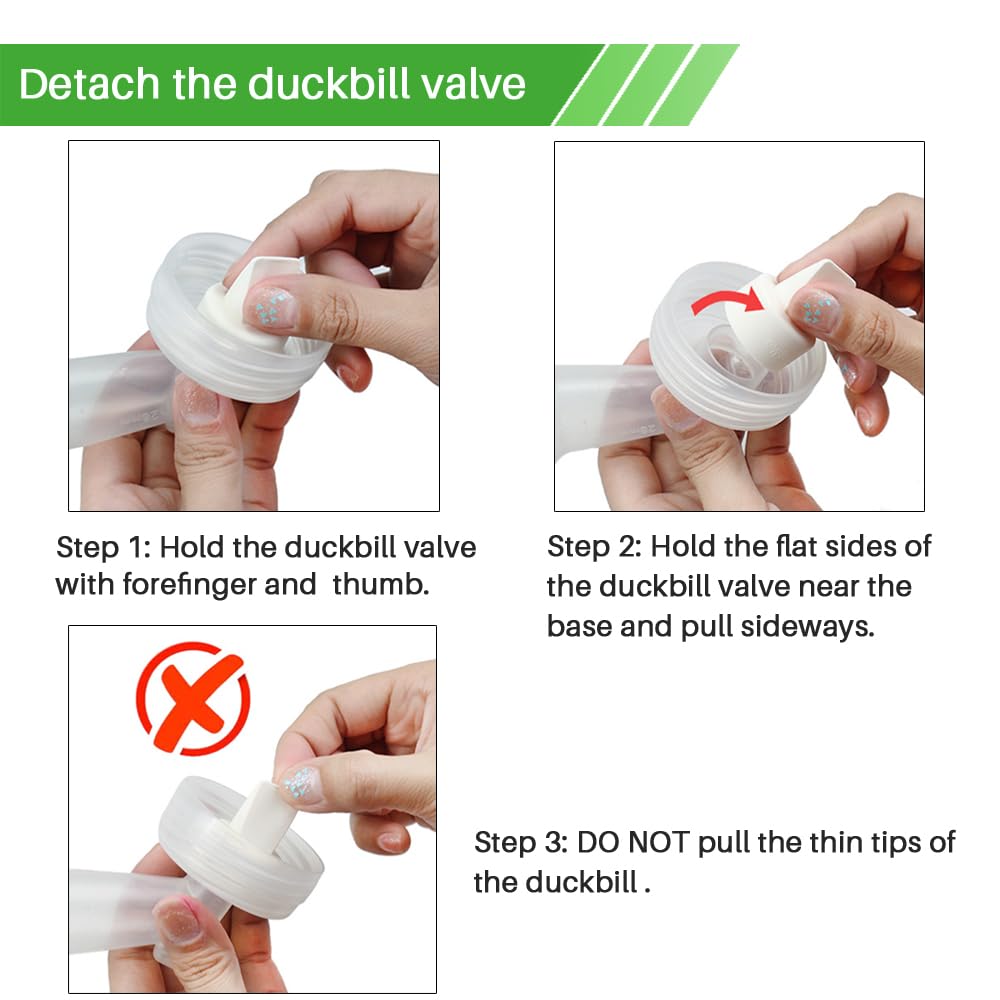 PumpMom Breast Pump Parts, 8 Duckbill Valves and 2 Silicone Membrane for Spectra S2, S1 and 9 Plus Breastpumps, Compatible with Spectra Valves and Silicone Diaphragm