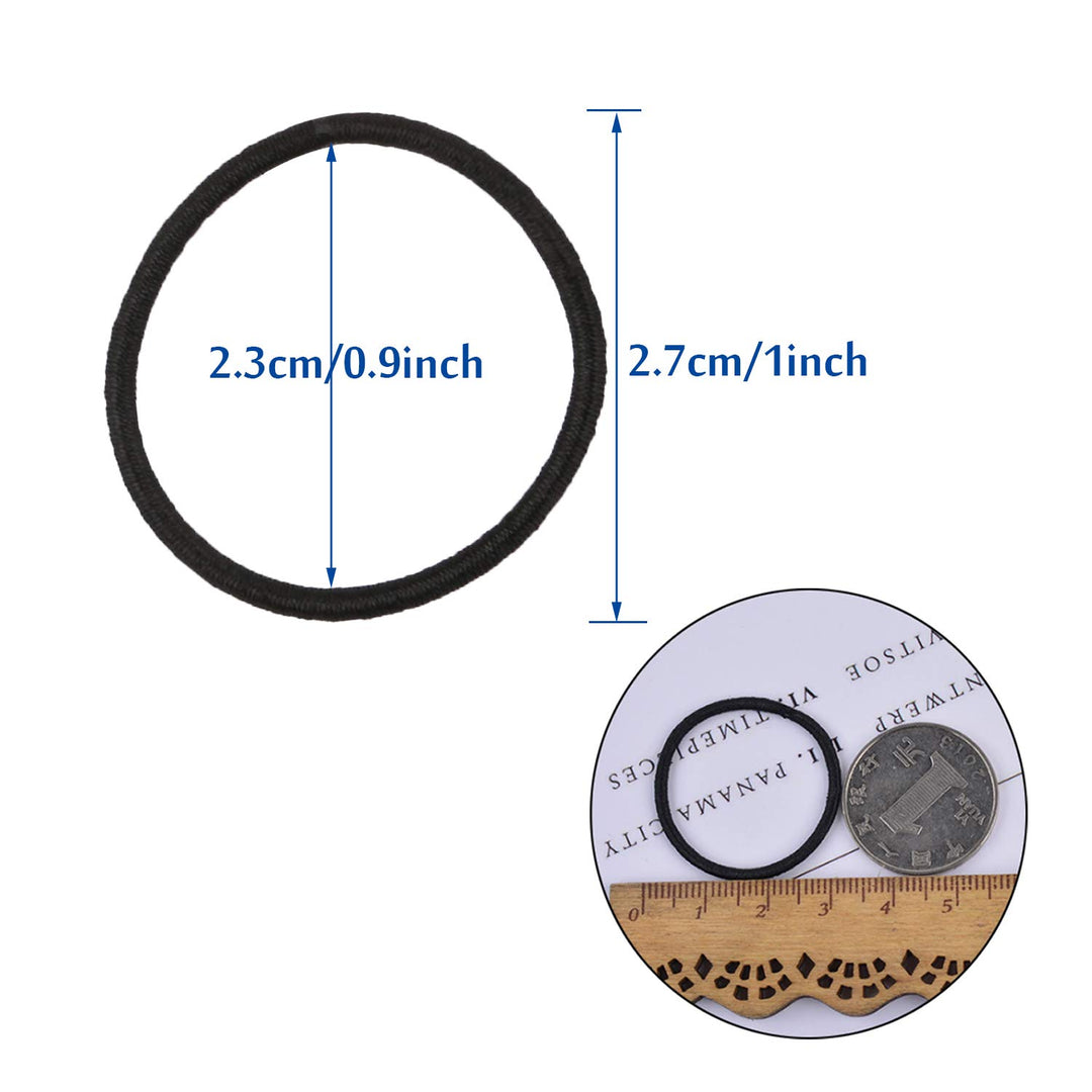 Black: Hair Tie For Kids Black Pack Of 200, Mini Tiny Ponytail Holder For Baby Toddler Girls Soft Elastic Rubber Bands Black
