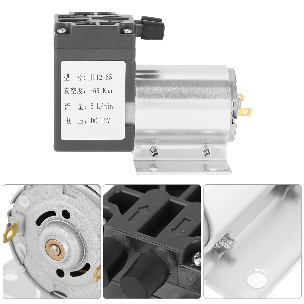 Vacuum Pumps, DC 12V 5L/min 120kpa Mini Vacuum Pump Neg