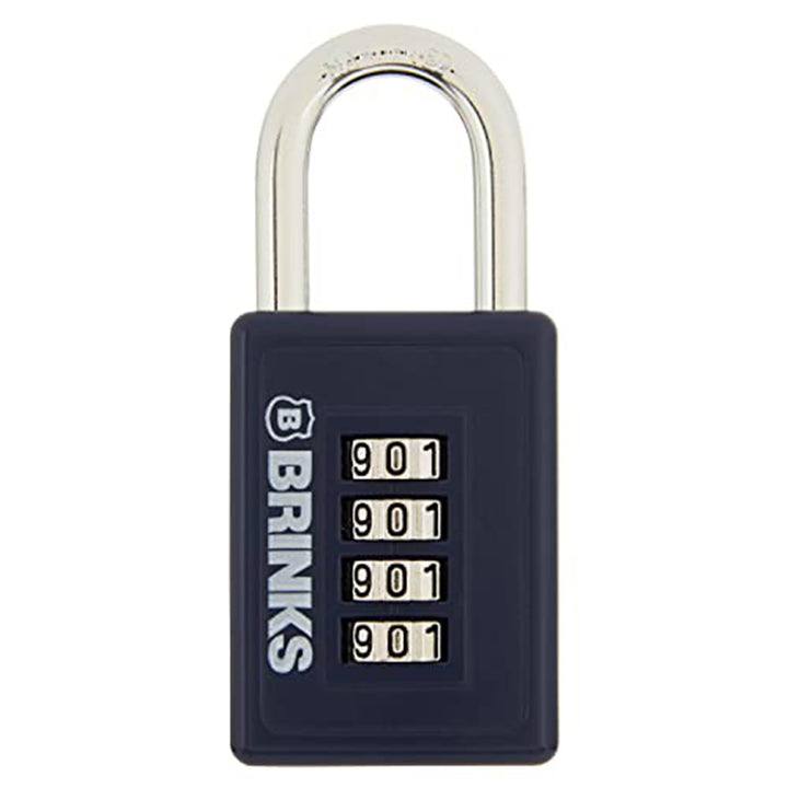 - 40mm 4-Dial Resettable Sports Padlock - Zinc Die-Cast Body with Chrome Plated Shackle, Navy