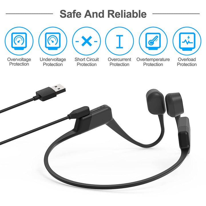 2 Pack Charging Cable Replacement for AfterShokz Aeropex AS800 &amp; Shokz OpenRun Pro &amp; OpenRun &amp; OpenRun Mini &amp; OpenComm, USB Charger Cord for AfterShokz Aeropex Bone Conduction Headphones