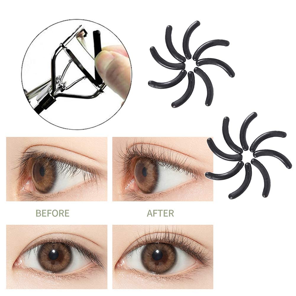 20pcs Universal Soft Silicone Eyelash Curler Replacement Pads Refill Pads for Eyelash Curler - Black, BK-10533