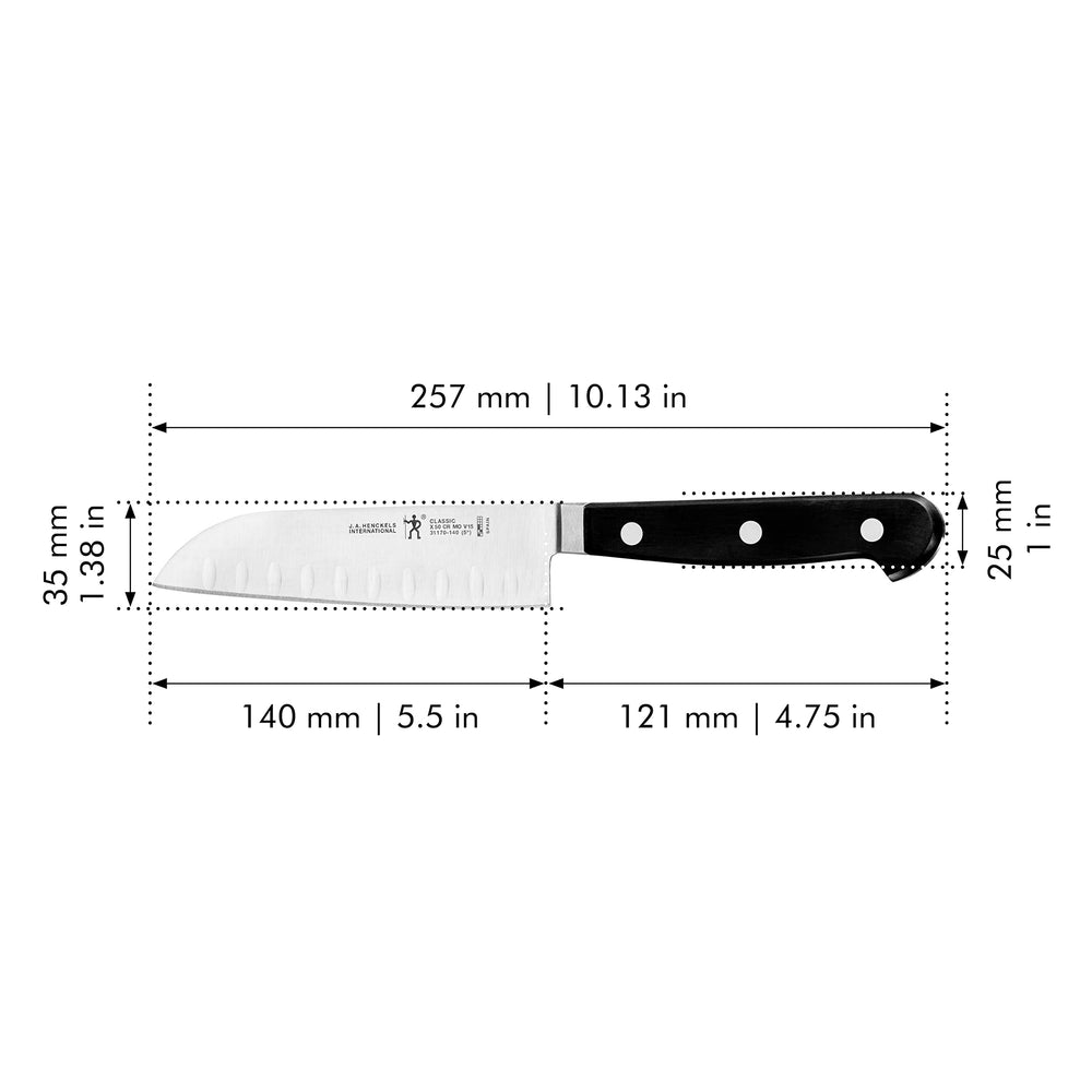 J.A. Henckels International CLASSIC 5 Hollow Edge Santoku Knife