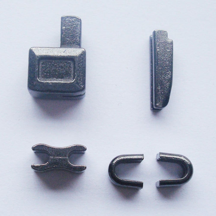 2 sets gun metal #8 metal zipper head box zipper sliders retainer insertion pin easy for zipper repair,Zipper Repair Kit (#8)