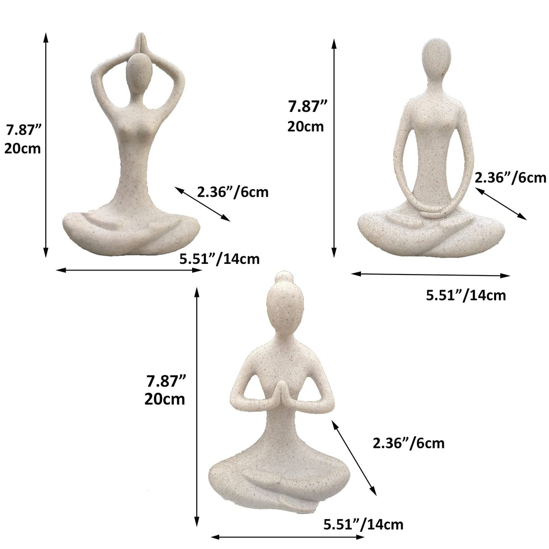 Yoga Figure Figurine Ornament for Home, Zen Buddhist Namaste Yoga Statue Sculpture Indoor &amp; Outdoor Decor for Birthday Mothers Day