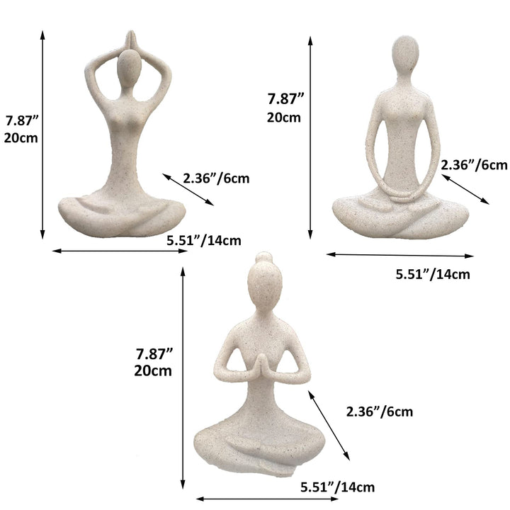 Yoga Figure Figurine Ornament for Home, Zen Buddhist Namaste Yoga Statue Sculpture Indoor &amp; Outdoor Decor for Birthday Mothers Day