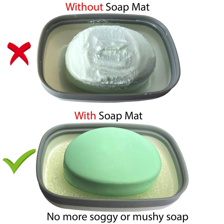 2Pcs Travel Soap Box,soap Bar Holder Dish Container Case with Sponge saver&amp;Silicone Band,Strong Sealing,Leak Proof,Portable,Best for Bathroom,Gym,School,Camping,Hiking,Vacation/White Pack of 2