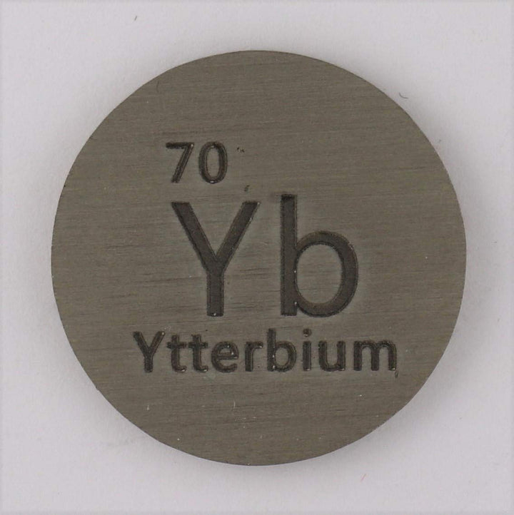 Ytterbium (Yb) 24.26mm Metal Disc 99.9% Pure for Collection or Experiments