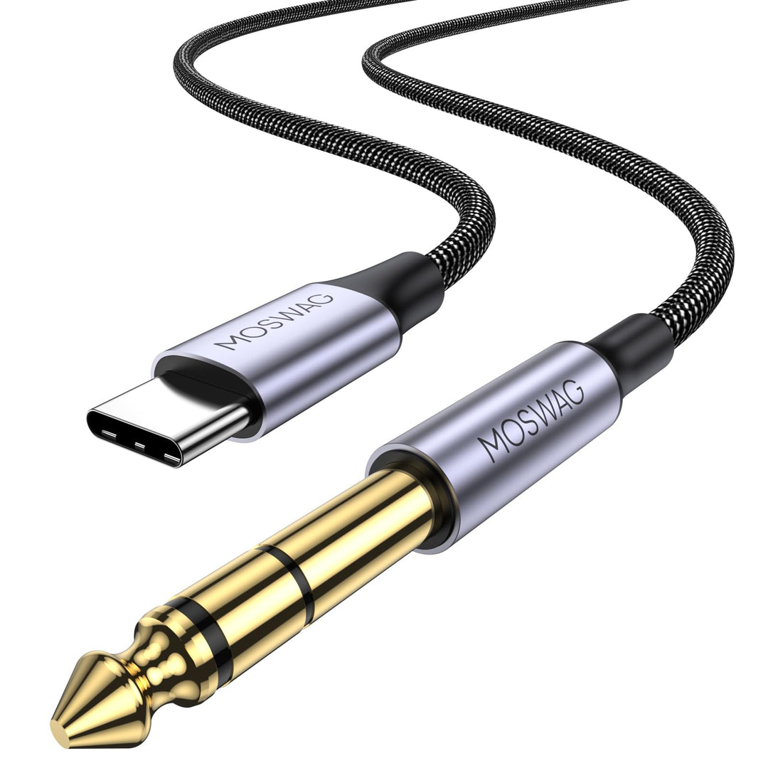 MOSWAG USB C to 6.35mm 1/4 inch TRS Cable 3.28FT/1Meter