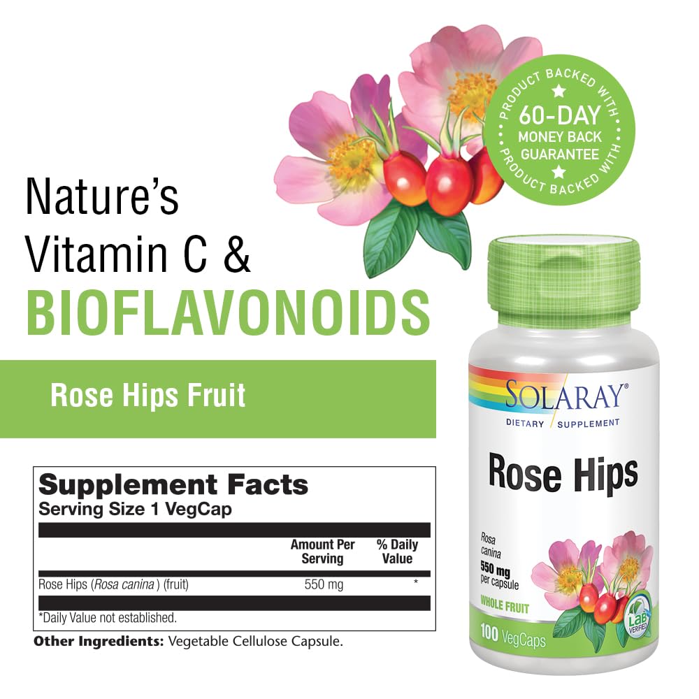 SOLARAY Rose HIPS Fruit 550mg | Healthy Skin, Joints &a
