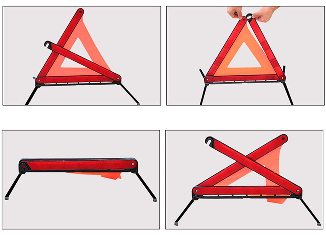 KAFEEK Reflective Warning Triangle Emergency Warning Triangle Roadside Safety Triangle Kits (Set of 1)