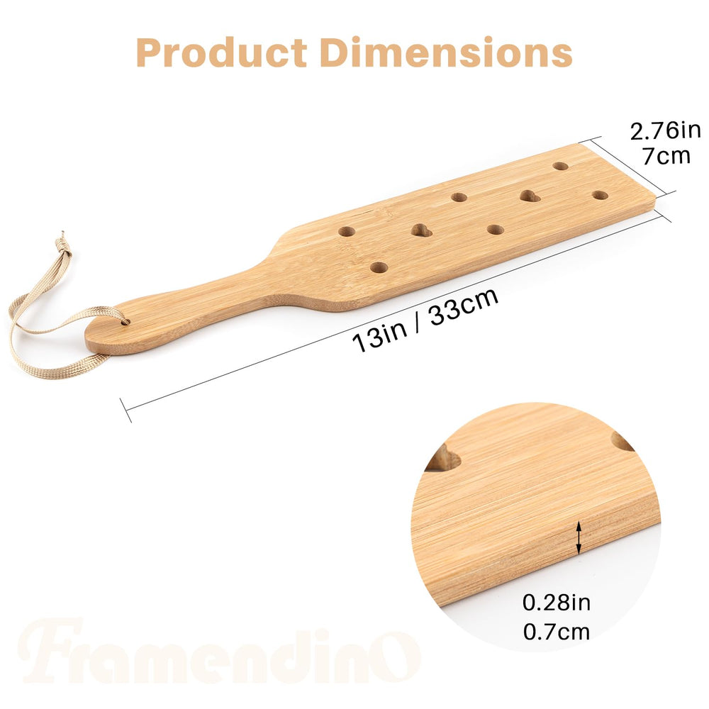 , 13 Inch Bamboo Paddle Lightweight Wooden Paddle with Airflow Holes