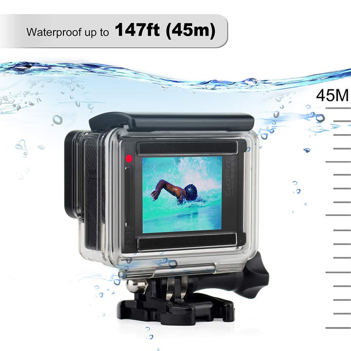 GEPULY Waterproof Housing Case for GoPro Hero 4, Hero 3