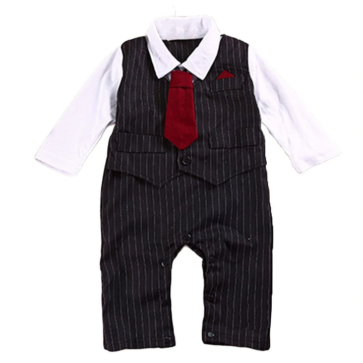 Baby Boy Formal Party Wedding Tuxedo Waistcoat Outfit Suit 3-6months Black
