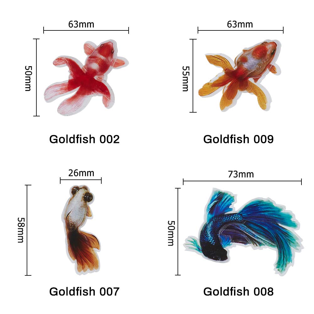 OLYCRAFT 18 Sheets 3D Goldfish Film Stickers Koi Pond P