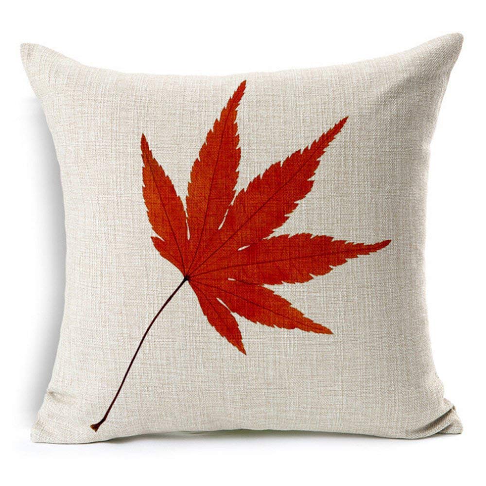 Fall Decor Cotton Linen Leaves,Maple Leaf Autumn Decorations Cushion Covers 18 x 18 Inch Sofa Home Decor Throw Pillow Case for Bed Pillow Covers Set of 4