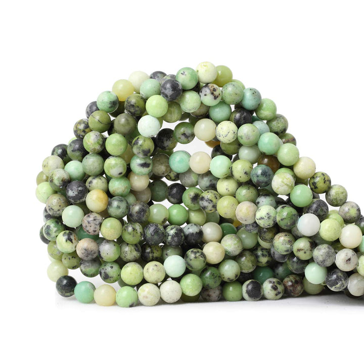 60PCS 6mm Natural Australian Jade Gemstone Round Loose Beads for Jewelry Making DIY Handmade Materials 1 Strand 15