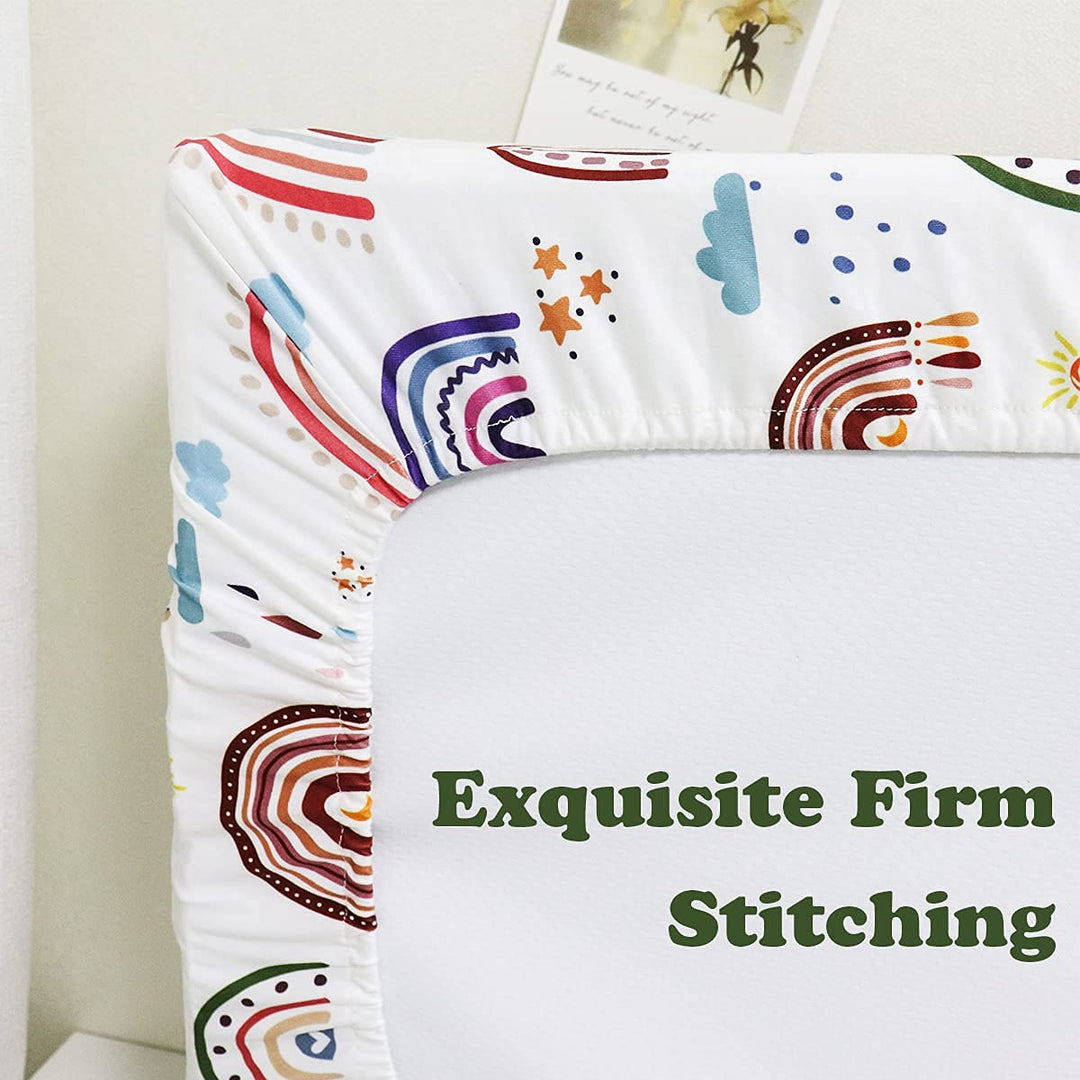 Baby Diaper Changing Pad Cover Cradle Mattress Sheets, Infant Stretchy Fabric Changing Table Cover Changing Mat Cover Baby Nursery Diaper Changing Pad Sheets (Rainbow World)