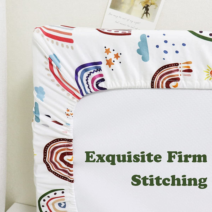 Baby Diaper Changing Pad Cover Cradle Mattress Sheets, Infant Stretchy Fabric Changing Table Cover Changing Mat Cover Baby Nursery Diaper Changing Pad Sheets (Rainbow World)