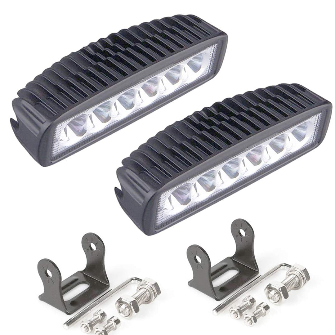Green Led Light Bar 2PCS 18W Spot Driving Fog Light Off-road Work Light Waterproof Compatible for Boat ATV SUV Truck Pick-up Van Fishing Hunting Navigation 12v 24v