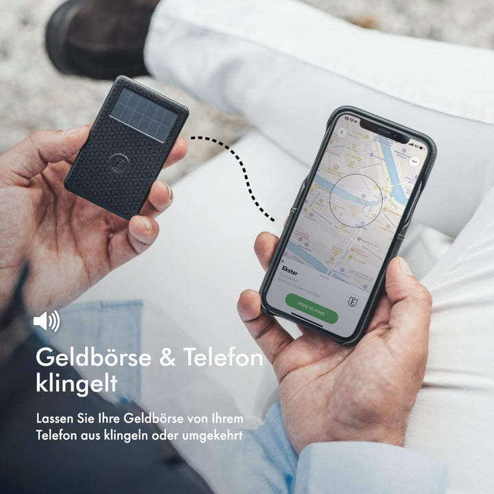 Wallet Tracker Card | Small Wallet Trackers Device with Bluetooth Technology | Solar-Powered Wallet Finder Tracker | Voice-Control &amp; Selfie Mode Wallet Tracker for Men | GPS Wallet Tracker