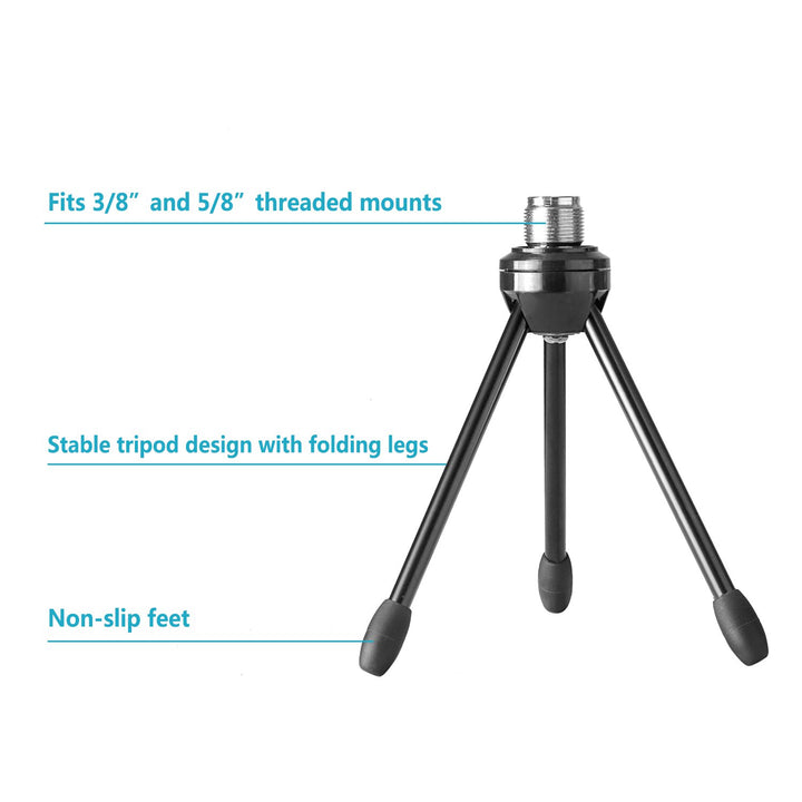 Neewer Desktop Desk Microphone Stand Foldable Tripod wi