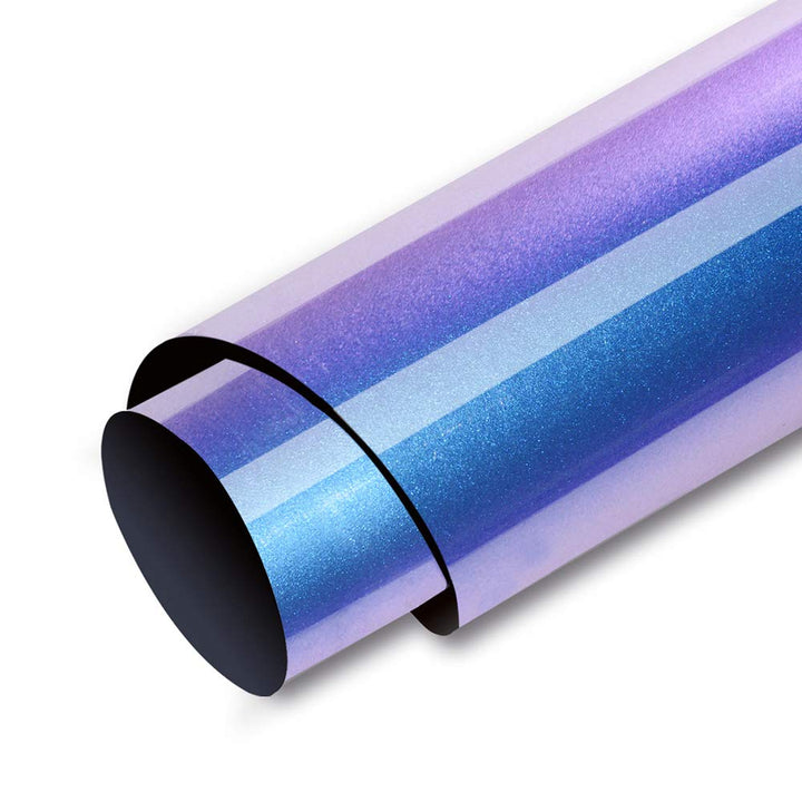 Chameleon Heat Transfer Vinyl HTV Roll 12 by 5ft for Tshirt Purple to Blue