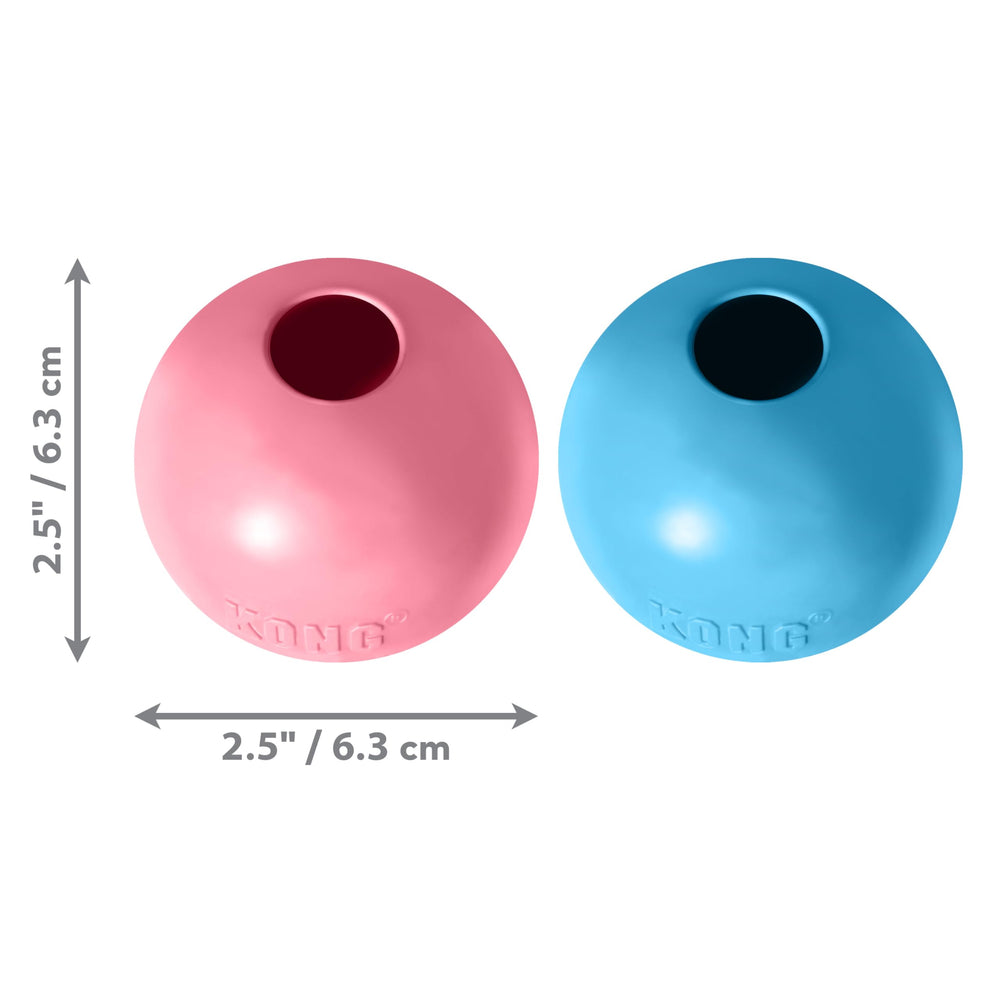 Puppy Ball w/ Hole - Soft & Durable Activity Ball for Puppies - Dog Toy Supports Healthy Exercise & Interactive Play - Dog Toy for Natural Teething - For Small Puppies - Assorted Colors