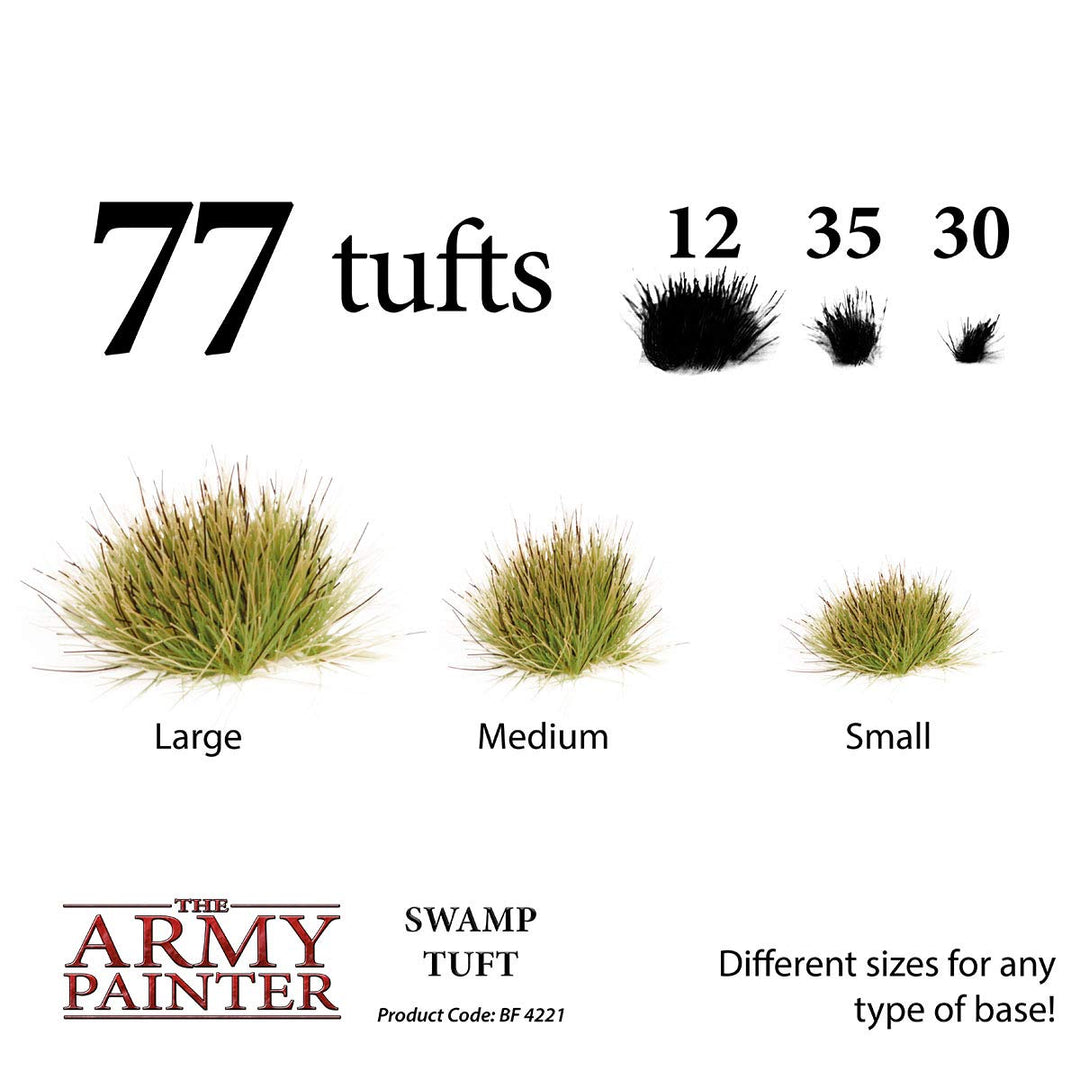 Tufts - Battlefield Tufts: Swamp Tuft, 77 Pcs, 3 Sizes -Terrain Model Kit for Miniature Bases &amp; Model Grass Tufts -Diorama Supplies &amp; Diorama Grass for Mini Basing &amp; Gaming Scenery