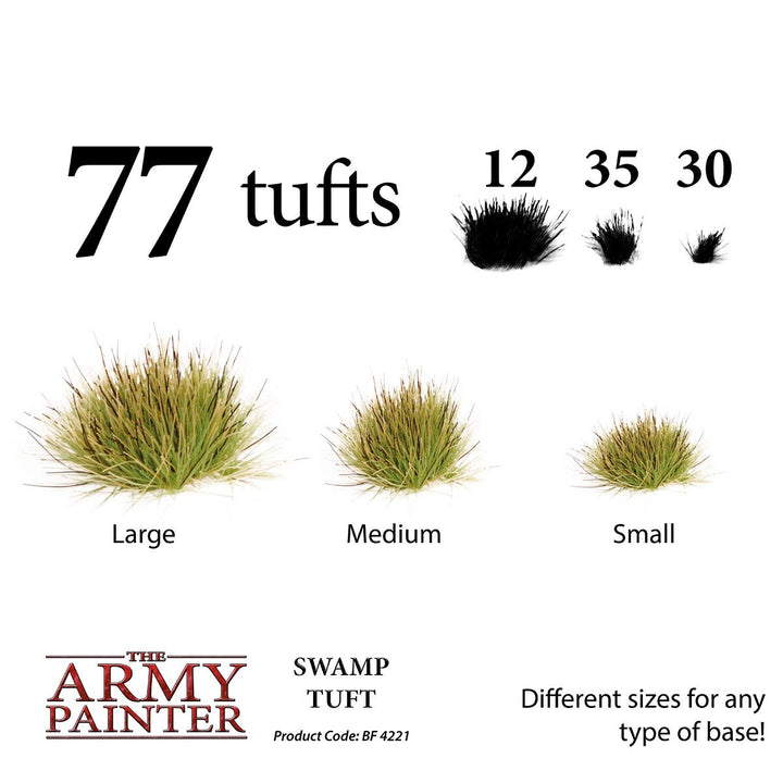 Tufts - Battlefield Tufts: Swamp Tuft, 77 Pcs, 3 Sizes -Terrain Model Kit for Miniature Bases &amp; Model Grass Tufts -Diorama Supplies &amp; Diorama Grass for Mini Basing &amp; Gaming Scenery