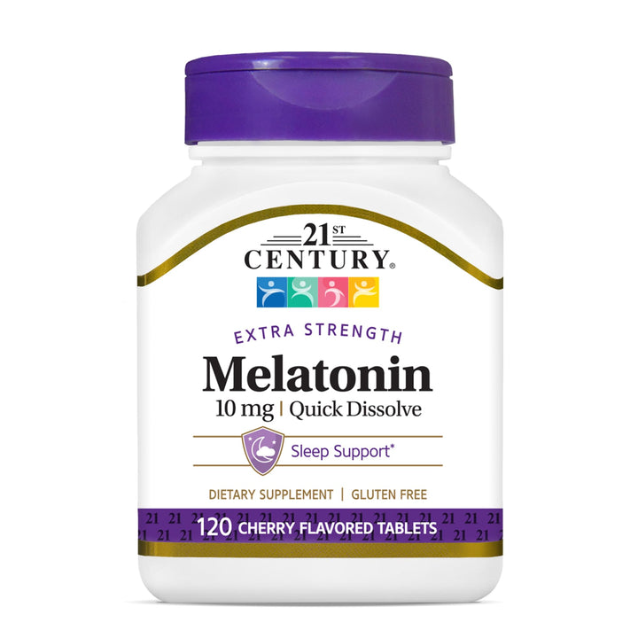 21st Century Melatonin Quick Dissolve Tablets, Cherry, 10 mg, 120 Count