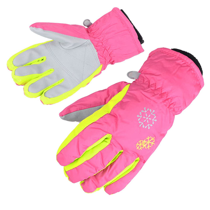 Kids Winter Snow Ski Gloves Children Snowboard Gloves for Boys Girls (Pink-3, M)