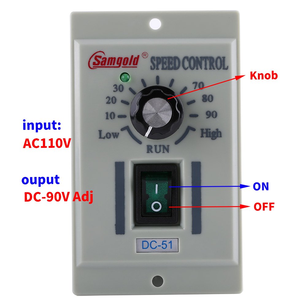 AC Variable Speed Controller, Akozon AC 110V 400W Knob 