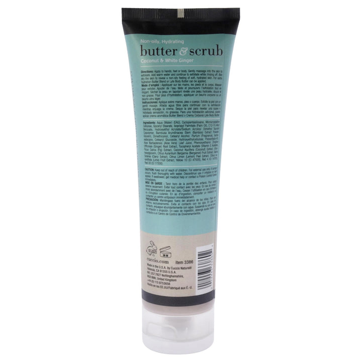 Cuccio Coconut &amp; White Ginger Butter &amp; Scrub 4 oz.