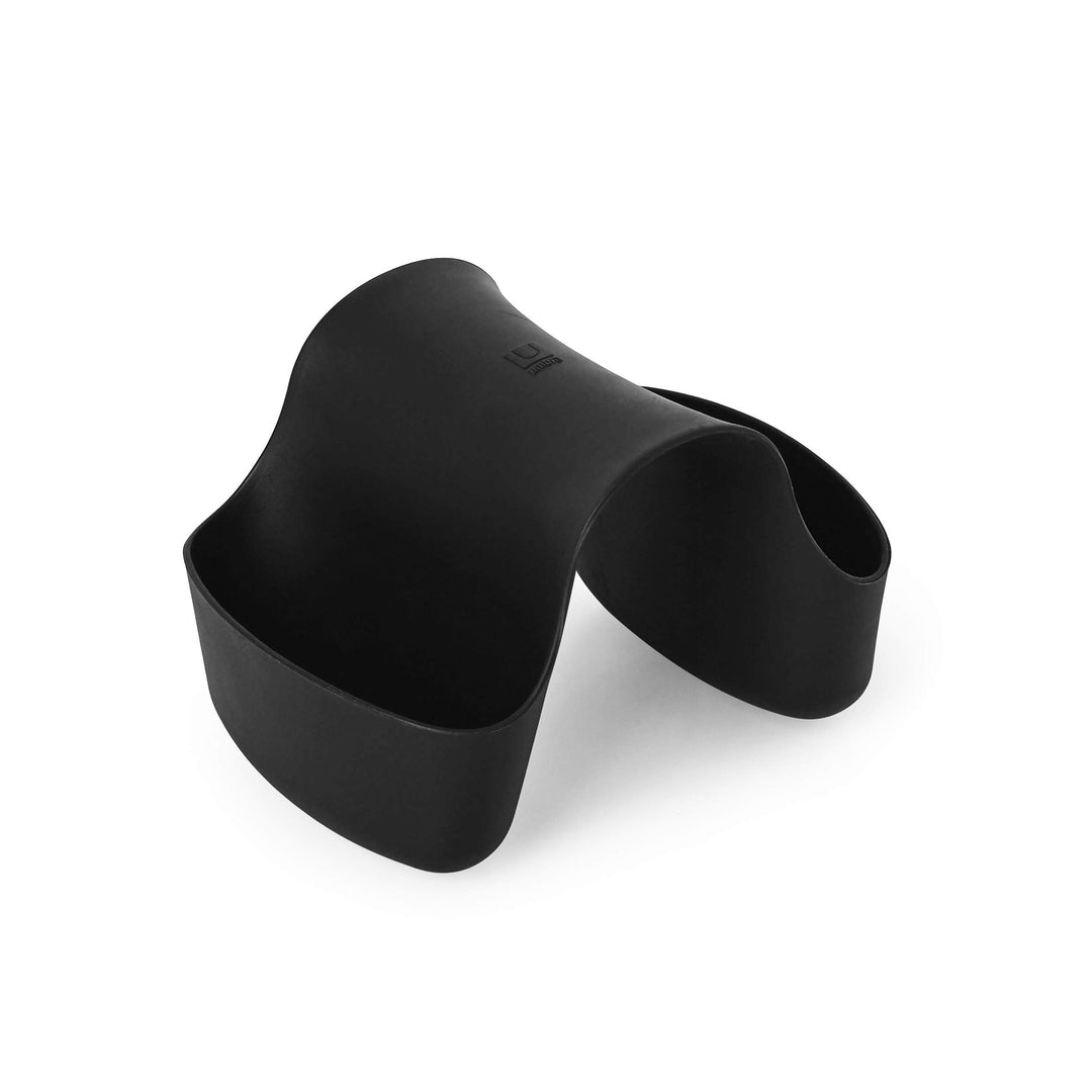 Saddle Caddy – Flexible Rubber Organizer for Double Kitchen Sink, Storage for Dish Sponge, Scouring Pads and more, Black, Small