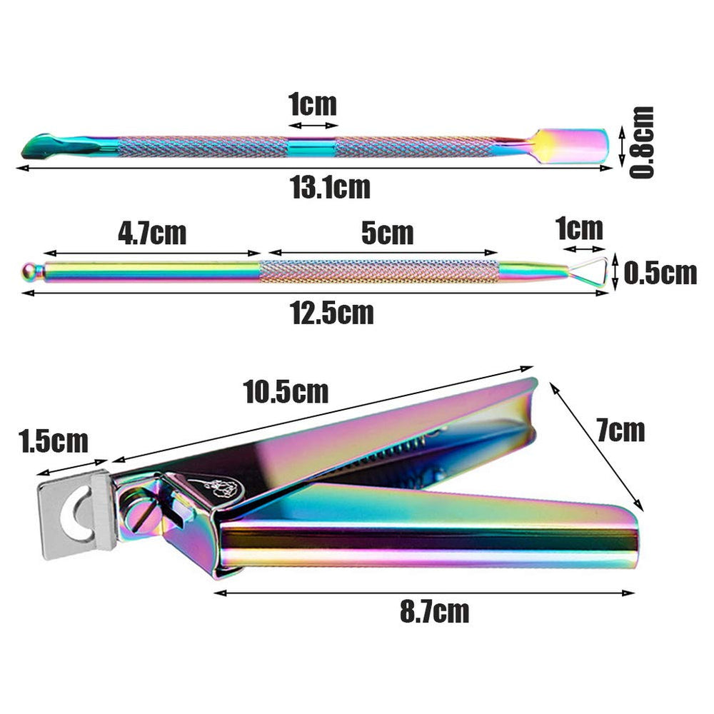 Younmi Professional Acrylic Nail Tips Clippers, Nail Tip Cutter Trimmer Nail Tools with Cuticle Pusher Scaper Peeler for Acrylic Nails Manicure Pedicure Sharp Rustproof Nail Art Tool Home DIY Use