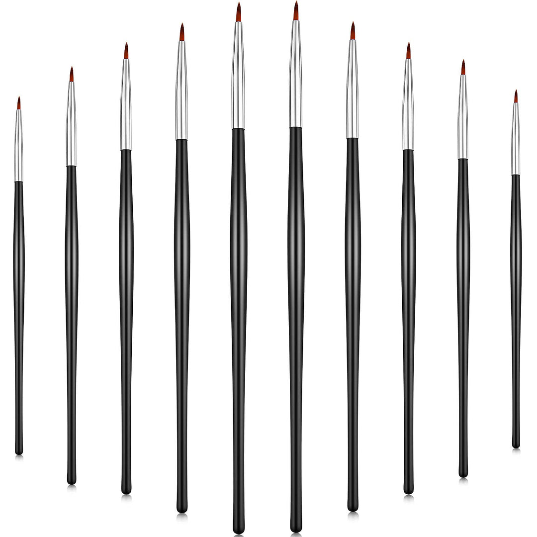 10 Pieces Thin Eyeliner Brushes Fine Point Eye Makeup Gel Eyeliner Brush Synthetic Bristles Eyeliner Brush Cosmetic Eye Wands Eyeliner for Wet Powder, Liquid and Water Activated Eyeliner