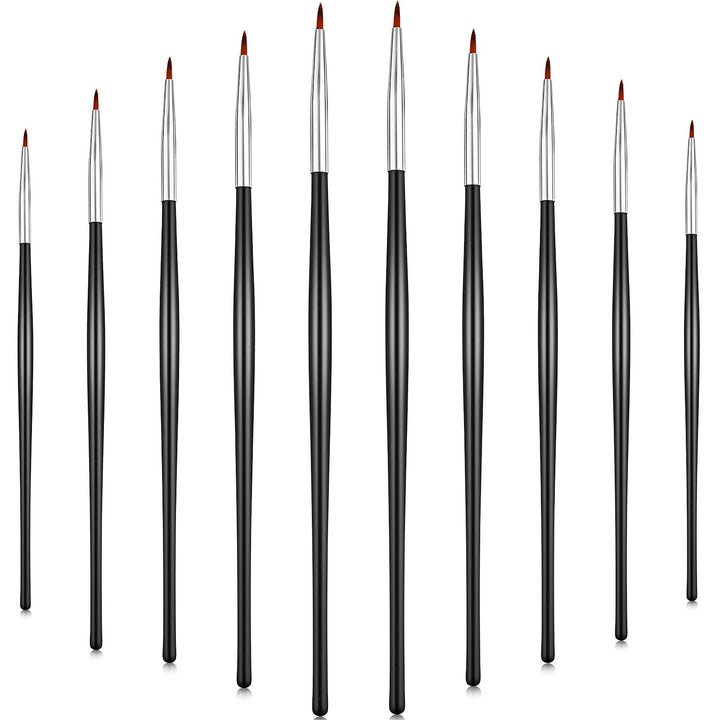 10 Pieces Thin Eyeliner Brushes Fine Point Eye Makeup Gel Eyeliner Brush Synthetic Bristles Eyeliner Brush Cosmetic Eye Wands Eyeliner for Wet Powder, Liquid and Water Activated Eyeliner