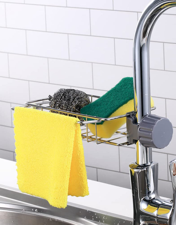 Hangningo Faucet Sponge Holder with Hook,Dish Rack for 