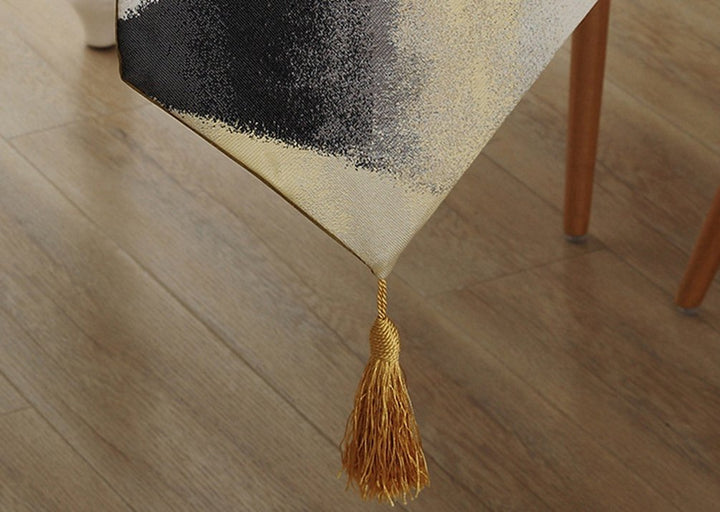 ZebraSmile Ombre Geometric Table Runners with Tassels P
