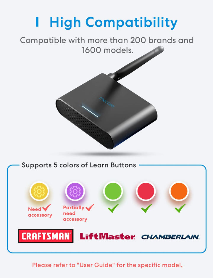 meross Smart Garage Door Opener Remote with External An
