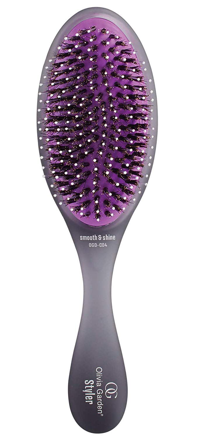 OG Brush Styler, To Smooth and add Shine, All hair Types, removable cushion for easy cleaning, scalp hugging for scalp massage, gentle, for women, men and children, Black