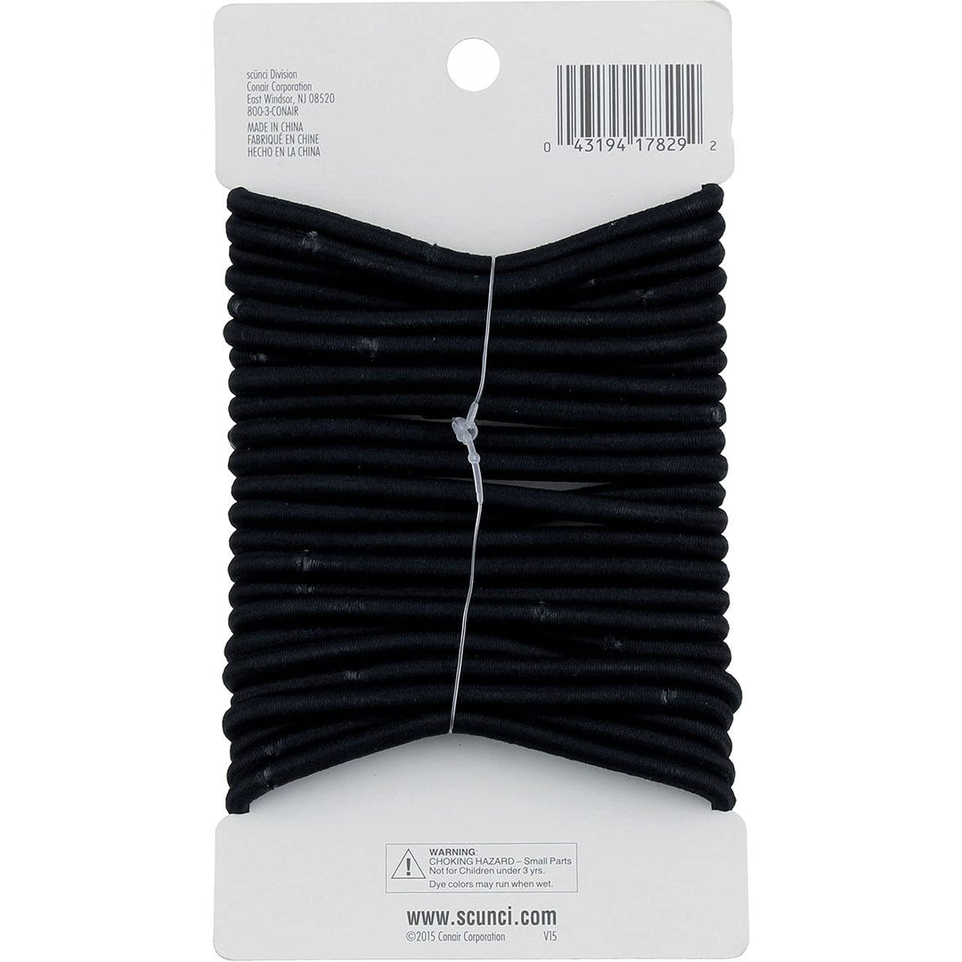 Scunci 1782903a048 Black No Damage Thin Elastics 24 Count