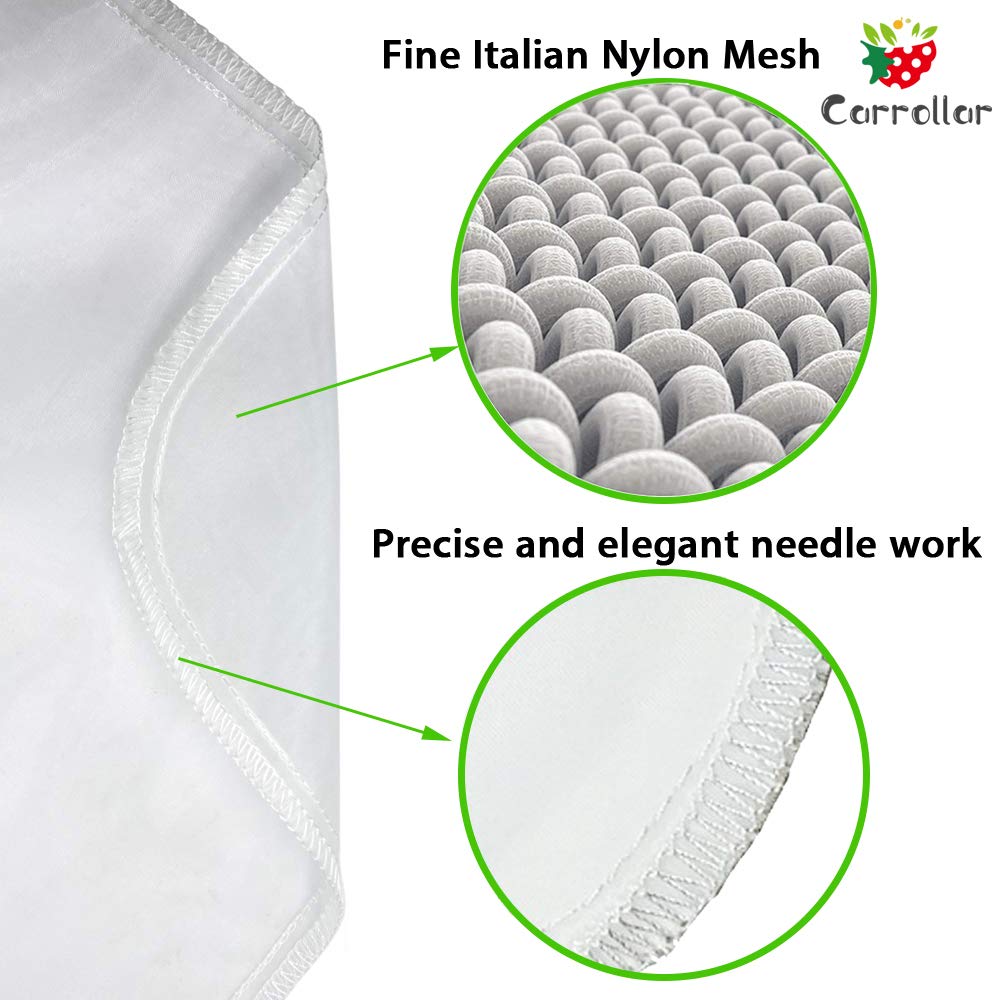 Nut Milk Bag, Pro Quality Multiple Usage Reusable Food Strainer, Cold Brew Coffee Bag Cheese Cloth, Ultra Fine Nylon Mesh Food Grade for Almond/Soy Milk, Juice, Coffee, Tea, 12x12