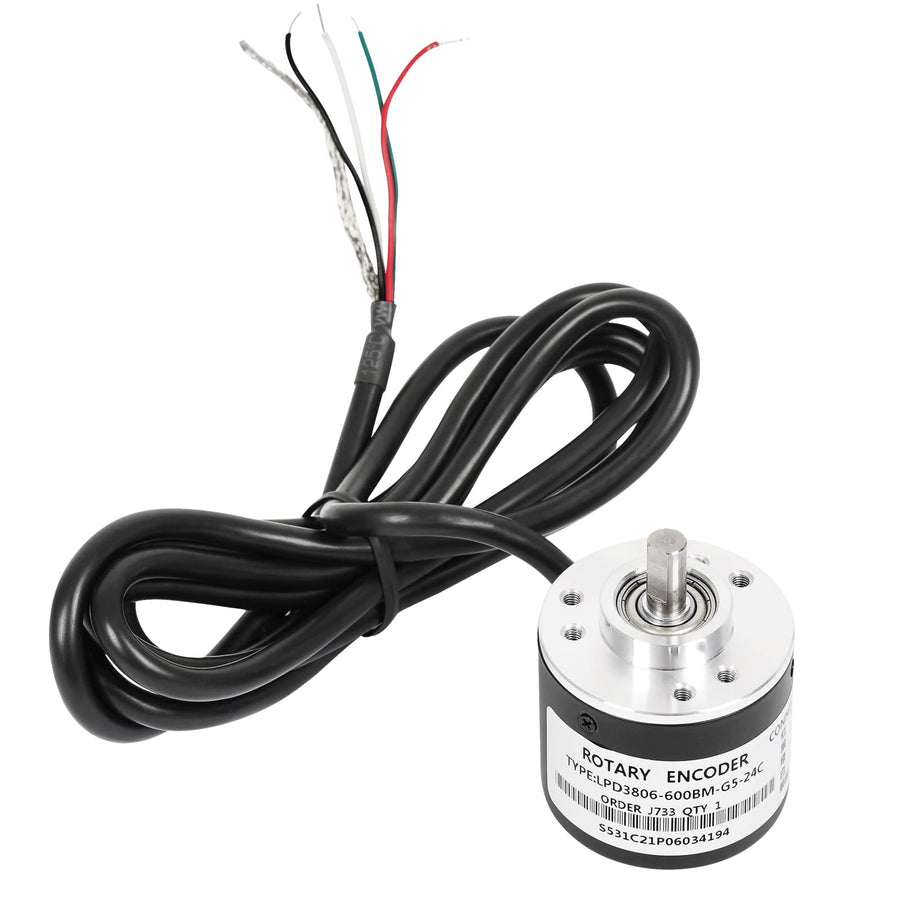 Incremental Optical Rotary Encoder for Arduino 600P/R Wide Voltage Power Supply DC 5-24V 6mm Shaft Quadrature