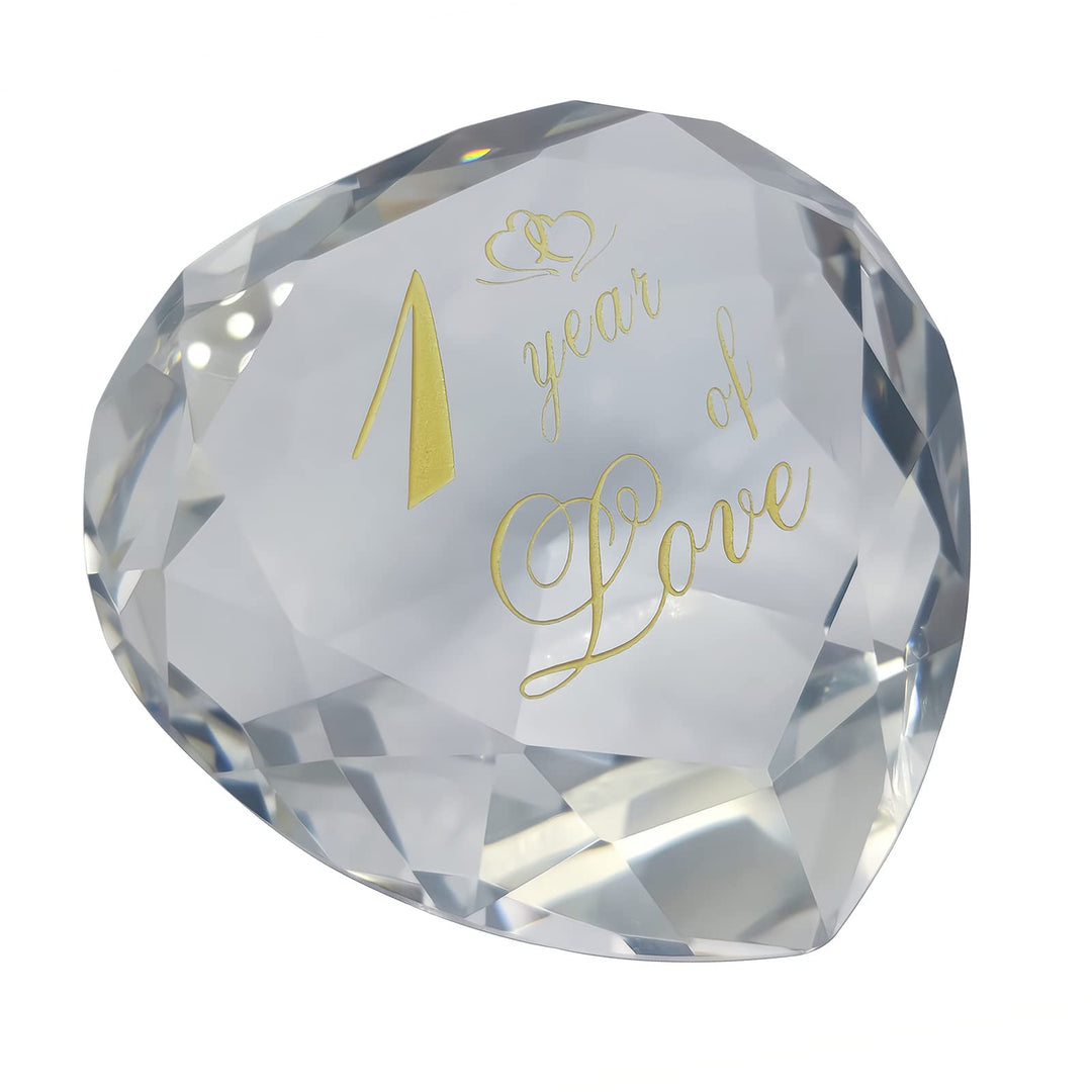 1 Year Anniversary Crystal Gifts for Her Him, 1st Wedding for Husband Wife Boyfriend or Girlfriend One Year Anniversary Marriage Presents