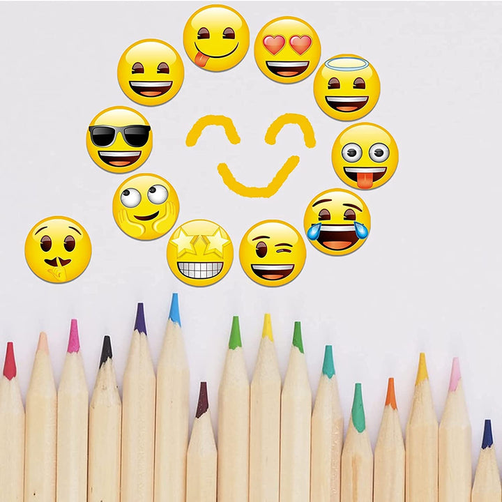 54PCS Fridge Magnets, Cute Emoji Locker Magnets, Decorative Refrigerator Magnetic Board Cabinets Classroom Office Cubicle School Funny Smiley Gifts for Adults (3cm)