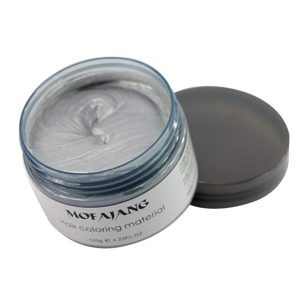MOFAJANG Unisex Hair Wax Color Dye Styling Cream Mud, Natural Hairstyle Pomade, Washable Temporary,Party Cosplay (Ash Matte Grey)