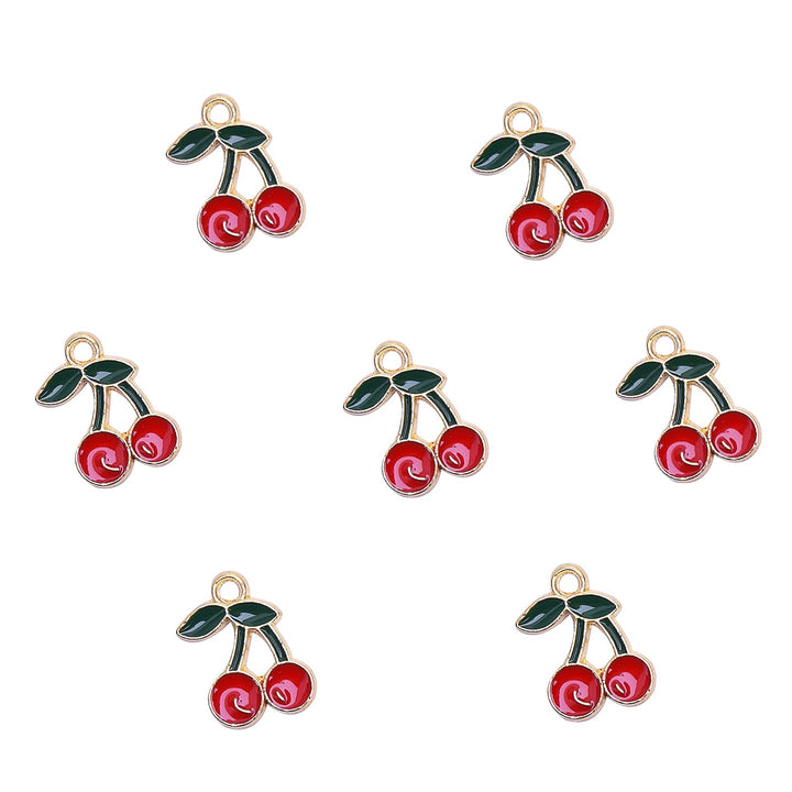 LiQunSweet 100 Pcs Red Cherry Fruit LightGold Tiny Char