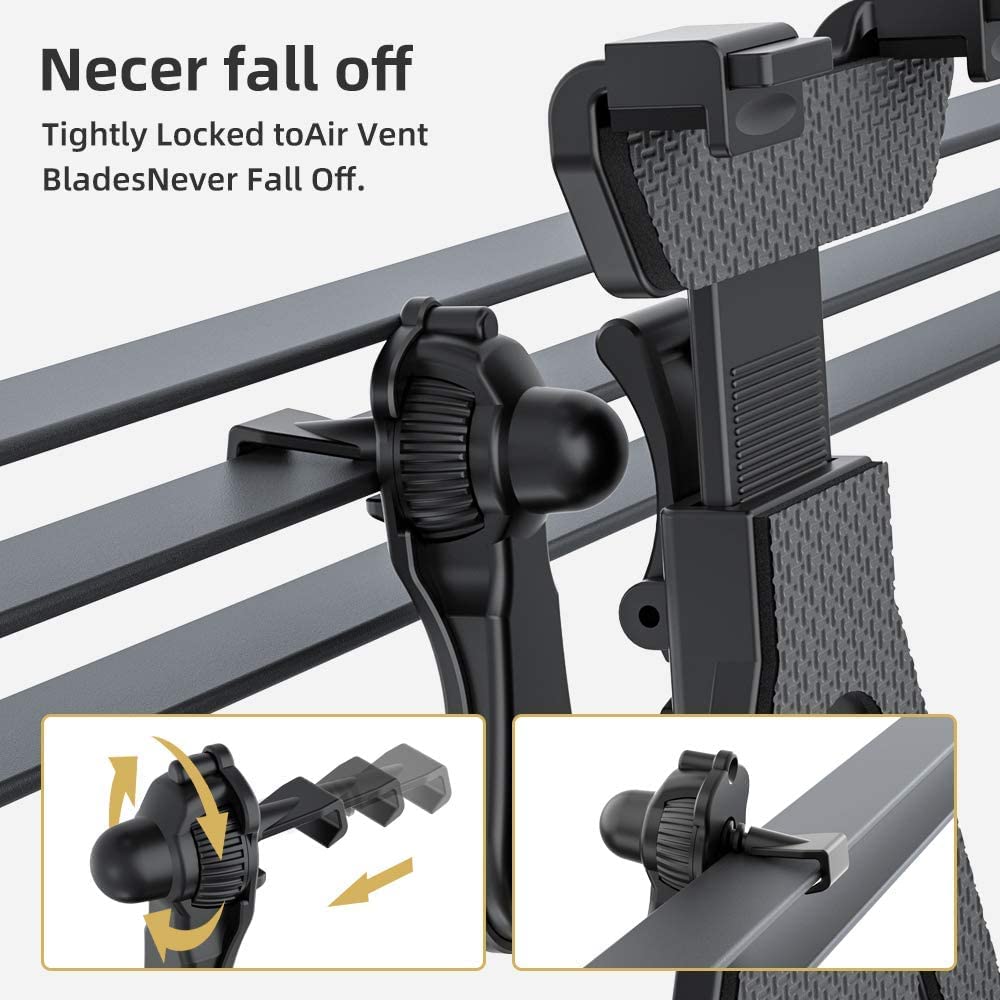 Tablet Holder for Car Mount,3-in-1 Car Air Vent,Dashboard Windshield Mount,360° Rotation Adjustable for iPad Air/Mini, Nintendo Switch,Samsung,Tablets 6- 10.5,TPU Suction Sticky Gel